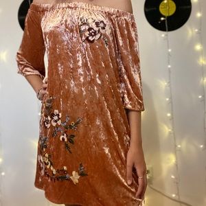 Velvet Crush Off the Shoulder Dress